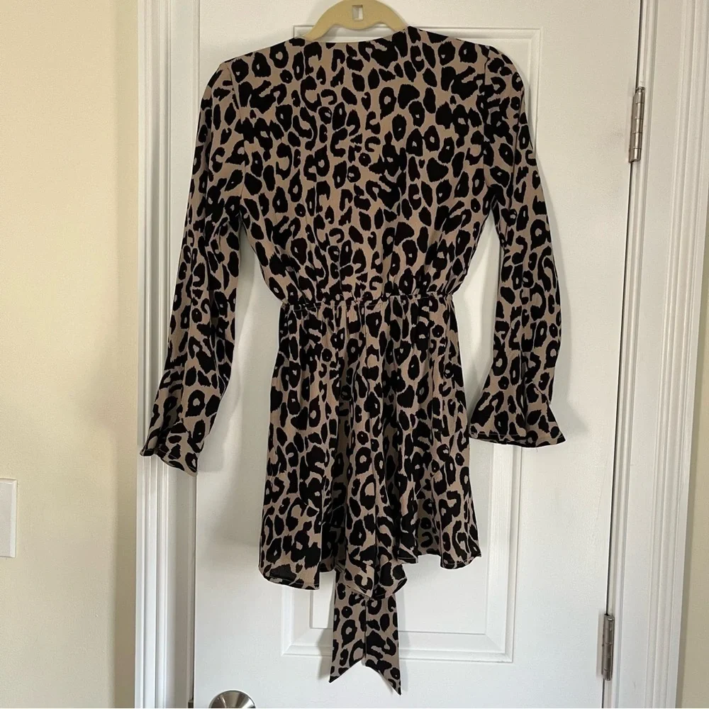 LF | Cheetah Print Tie front romper